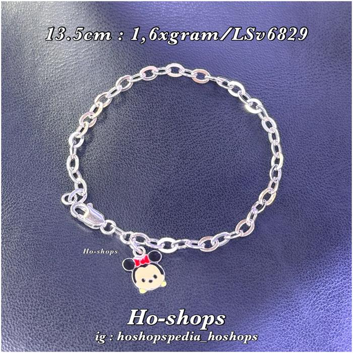 Gelang anak karakter mas putih kadar 750 asli emas