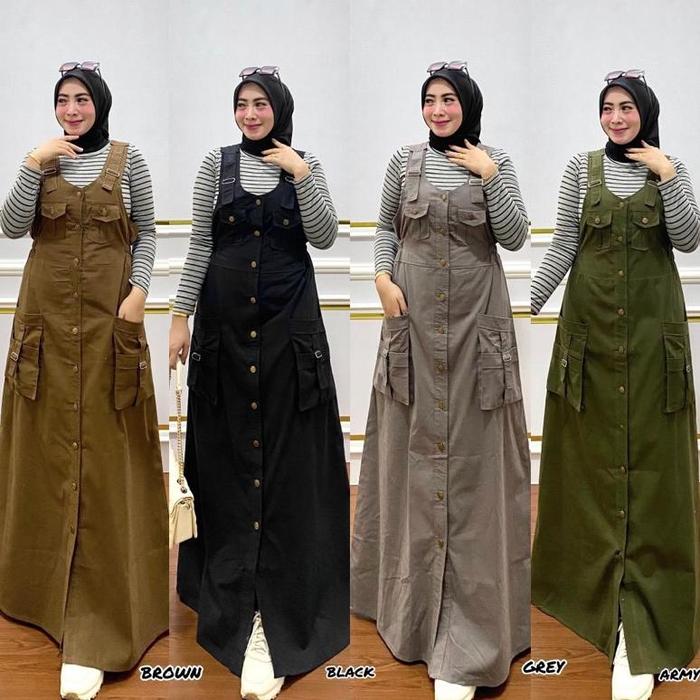 Qf. Gamis Overall Kancing / Gamis Overall / Overall / 920