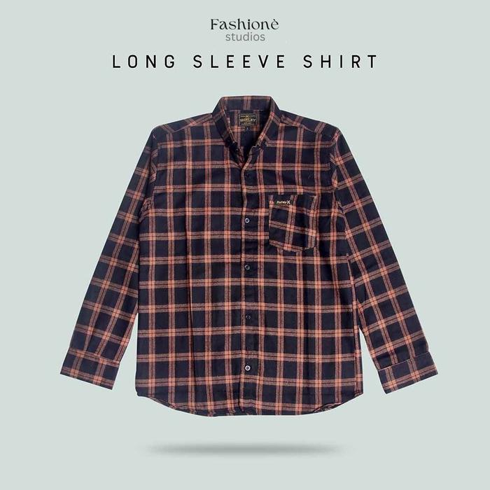Kemeja Flanel Pria Lengan Panjang Kasual Hem Cowok Distro Flannel Klambi Laki Laki Kelambi Motif Kot