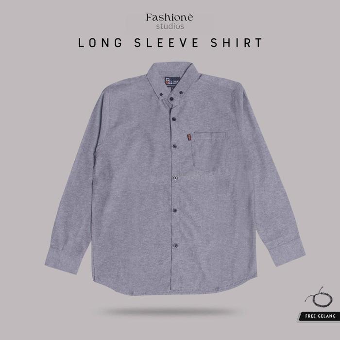Kemeja Pria Lengan Panjang Polos Hem Cowok Bahan Oxford Kemeja Slim Fit Pria Formal Casual Klambi La