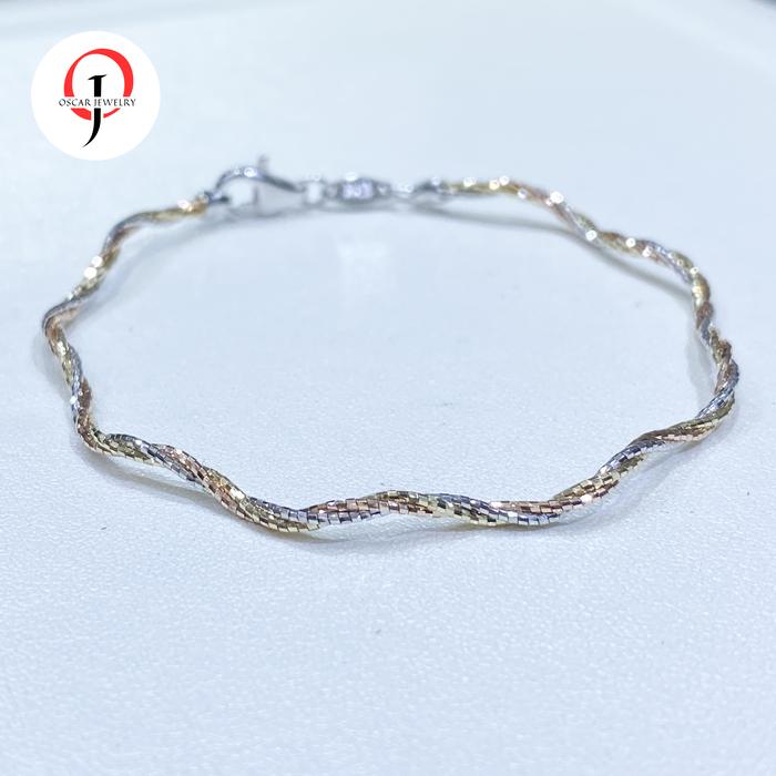 Gelang emas kombinasi kuning putih 750 UBS Gold