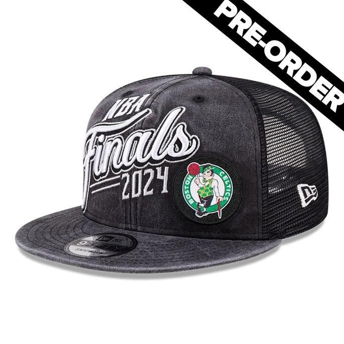 NBA Finals 2024 Boston Celtics Black 9FIFTY Snapback Cap. Topi Unisex