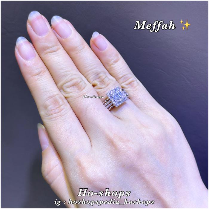 Cincin Baguette Mas Putih Kadar 750 Asli Emas