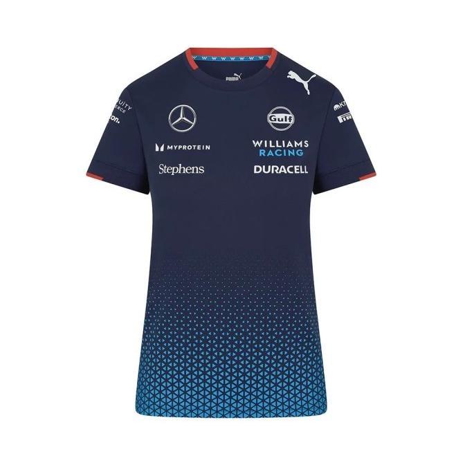 Williams Racing F1 2024 Womens Team Jersey Navy. Kaos Wanita