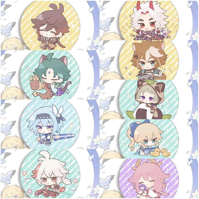 58mm Game Impact Badge Yae Sakura Gorou Metal Badges Atataki Itto Anime Brooch Character Glitter Fro