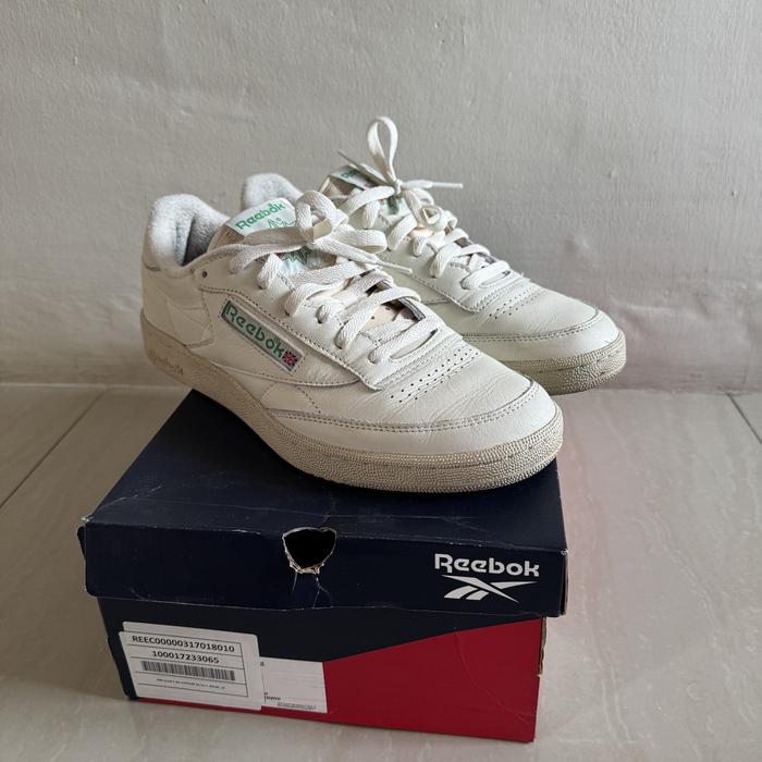 SEPATU REEBOK CLASSIC CLUB C 85 1985 TV VINTAGE WHITE GREEN ORIGINAL size 43