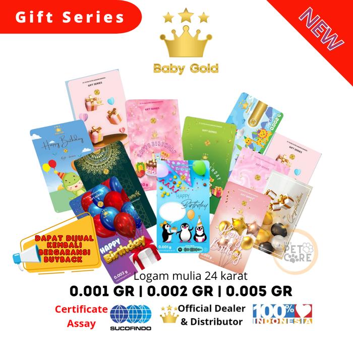 BABY GOLD & RICH GOLD GIFT SERIES EMAS MINI LOGAM MULIA 0.001-0.005 GRAM