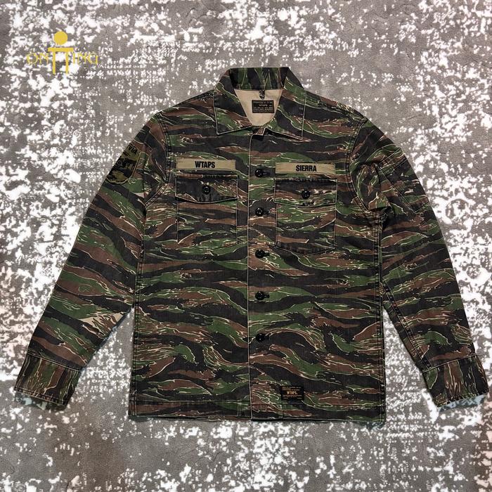 WTAPS Buds LS 02 Shirt Cotton Twill Tiger Strip - Camo