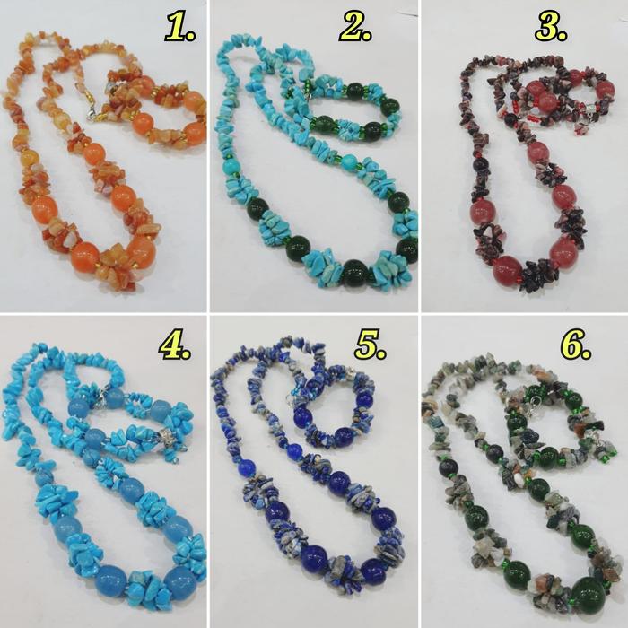 Satu set Kalung dan gelang batu kalimantan A