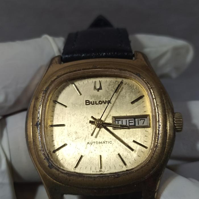 Jam Pria Automatic Bulova Tank Gold Tone Nice Keren