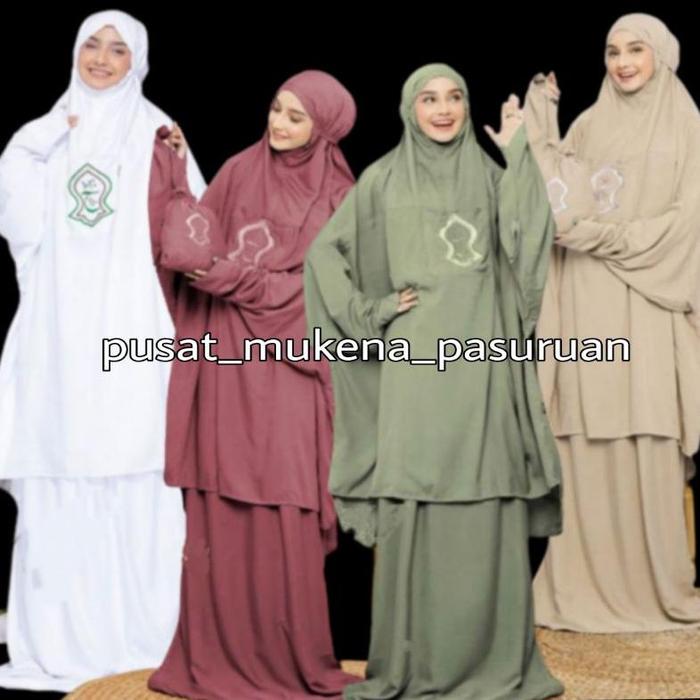 NTB Mukena Terompah Penggalan atas bawah berlengan abh motif dewasa Hadramaud hadromaut Hadramaut Ta