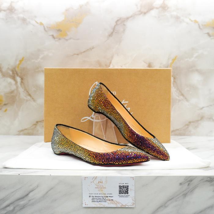 Christian Louboutin Gozul Strass Flat Shoes 36 GARANSI 100% AUTHENTIC