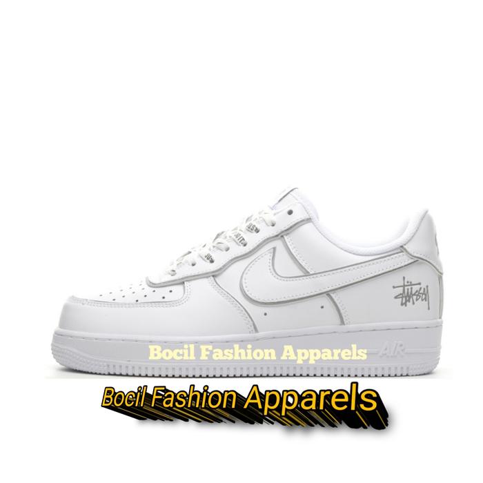 Sepatu Nike Air Force 1 0'7 Low Stussy White Reflective [ 100% BNIB ] Brand New Include Box