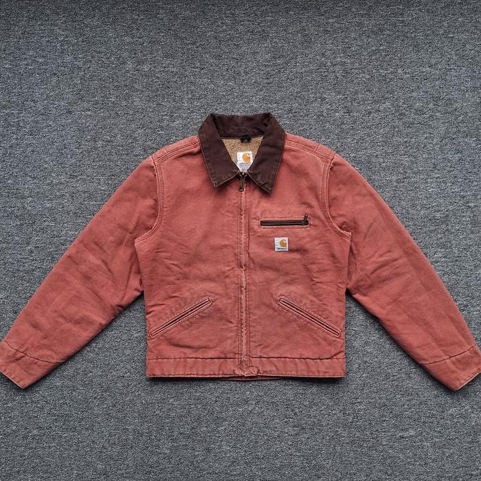 vintage rose salmon carhartt detroit jacket W J097 extra small size ( xs )