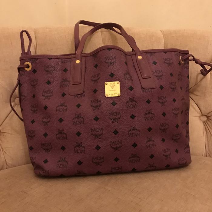 Mcm purple tote bag preloved