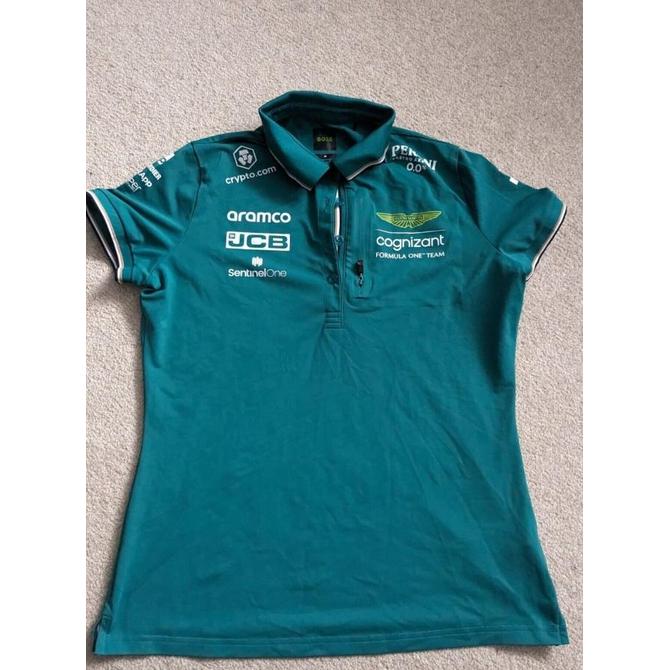 Aston Martin F1 2023 RARE Team Issue Polo Hugo Boss. Kaos Polo Wanita