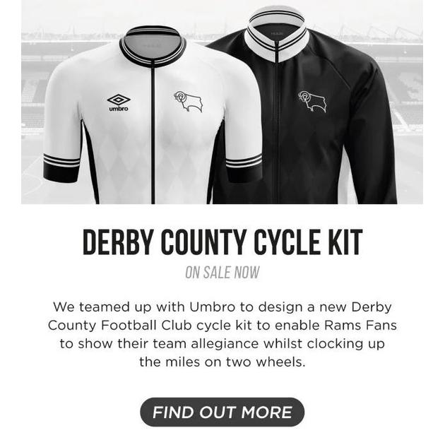 Huub Derby County Cycling Kit. Jersey dan celana sepeda pria