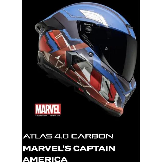 RUROC ATLAS 4.0 CARBON HELMET - MARVEL'S CAPTAIN AMERICA. Helm Motor