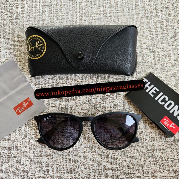 Kacamata Rayban Erika RB4171 Black Doff Lens Gradasi Polarized Second Original
