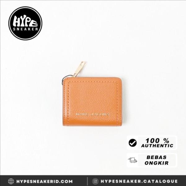 Dompet  MARC JACOBS LEATHER PLAIN CAMEL BIFOLD WALLET 100% ORIGINAL - 10X9CM