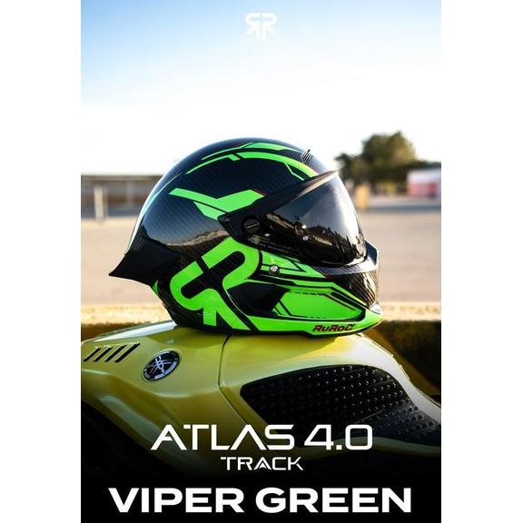 RUROC ATLAS 4.0 TRACK - VIPER GREEN. Helm full face sepeda motor