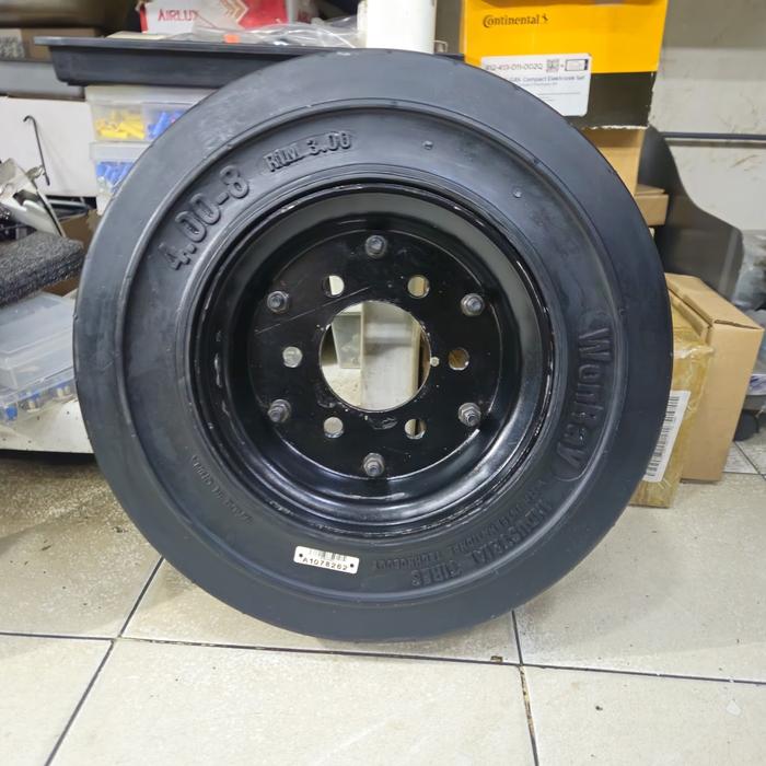 BAN SOLID 4.00-8 1SET DENGAN PELEK/RIM