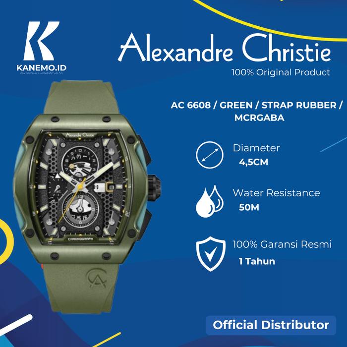 Jam Tangan Alexandre Christie Pria AC 6608 ORIGINAL - Green