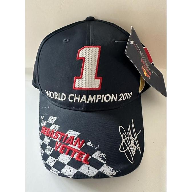 Red Bull Racing F1 2010 Sebastian Vettel RARE World Champion Cap. Topi Unisex Pria Wanita Formula 1