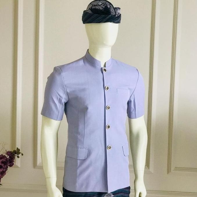 Baju Safari Putih Pakaian Adat Bali Pria