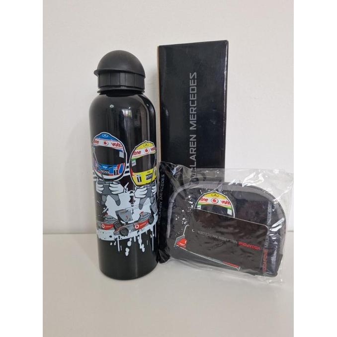McLaren F1 2010-2012 RARE Jenson Button + Lewis Hamilton Drinking Water Bottle. Botol Air Minum
