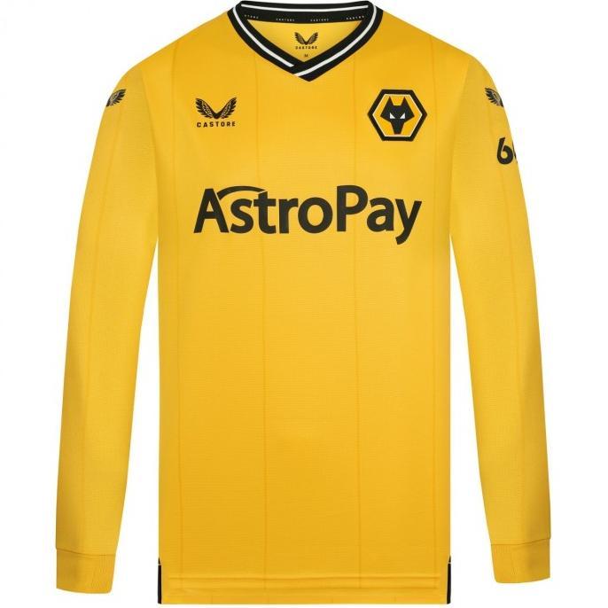 ORIGINAL WOLVERHAMPTON WANDERERS 23/24 HOME SHIRT LS JERSEY bola pria