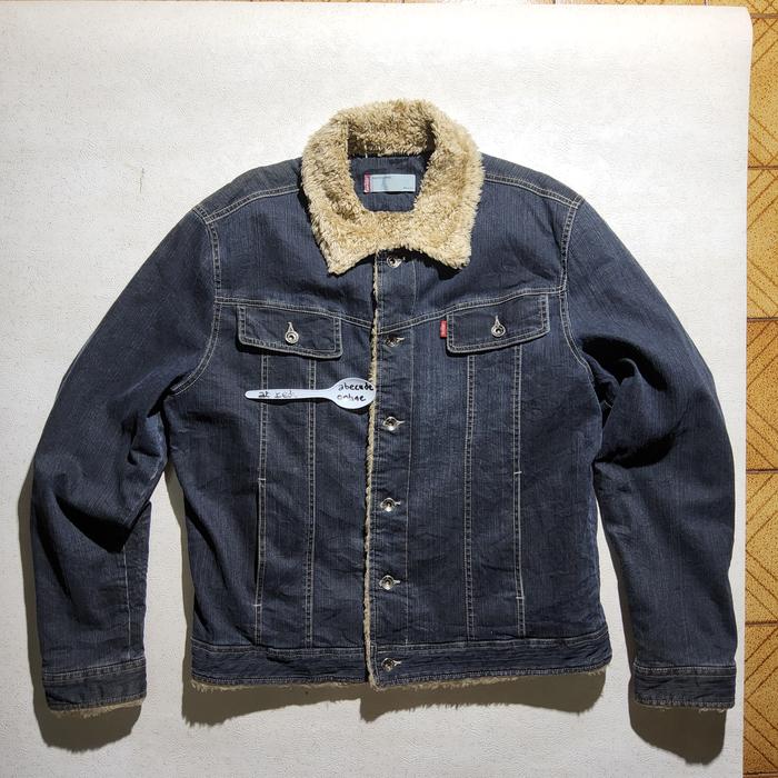 LEVIS 71279-1501 sherpa fleece denim trucker jacket size XL