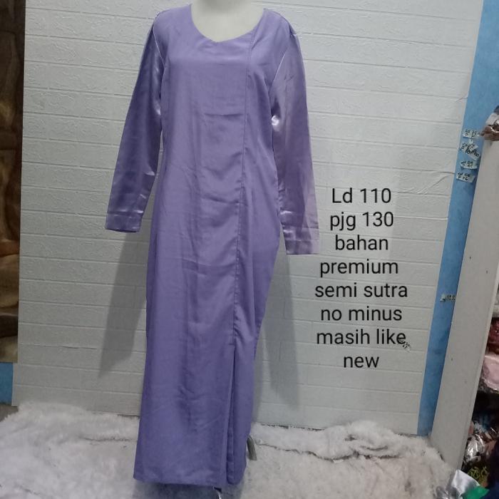 gamis silk / gamis sutra / gamis lilac gamis bekas