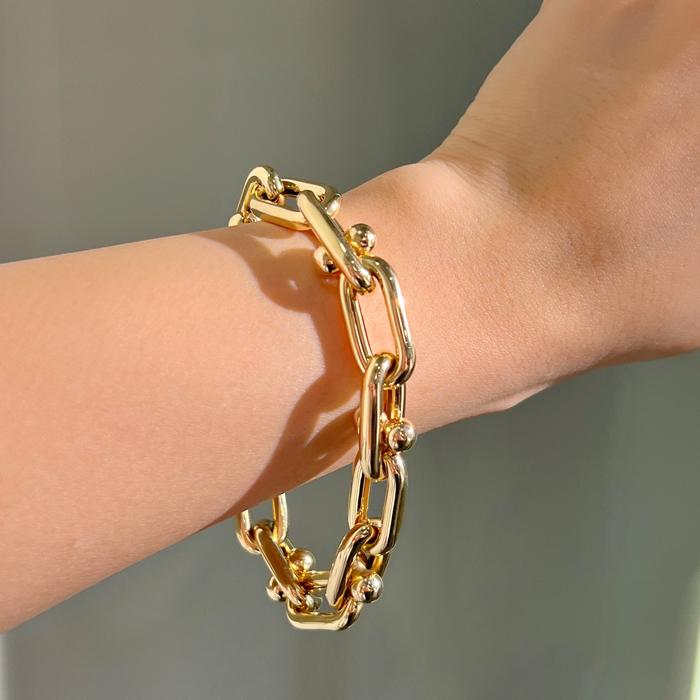 TDA Tiffany Paperclip Bracelet Gelang Emas Asli