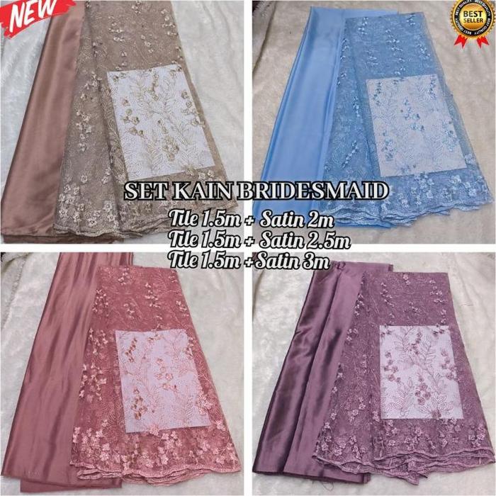 Paket Bridesmaid / Kain Bridesmaid Paket / Kain Bridesmaid Dress ( Brokat Tile + Satin Velvet ) / Se