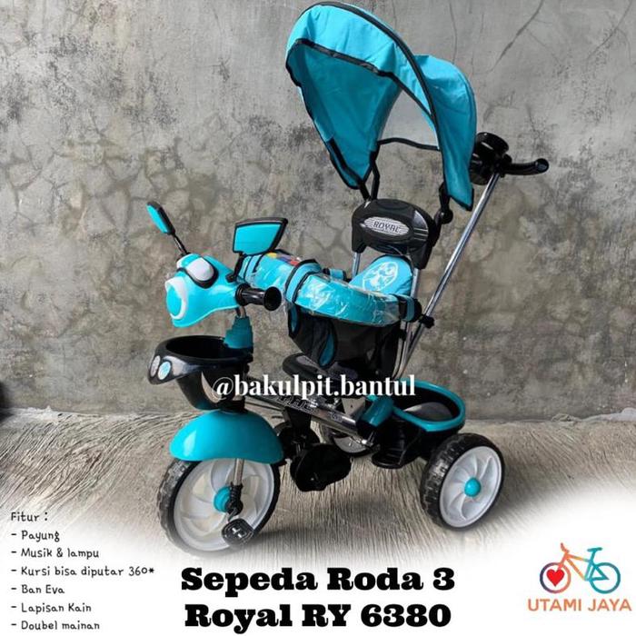 Sepeda anak Roda 3 Tiga Tricycle Royal payung 6580, Royal 1082 tanpa Payung, Royal 6380 Payung