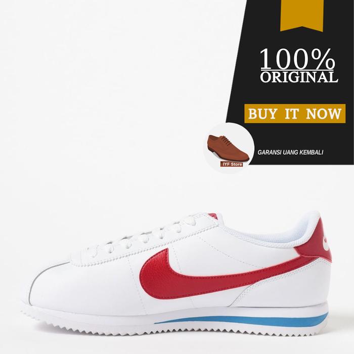 Sepatu Pria Original Sneakers Nike Cortez - White/Varsity Red/Varsity Blue