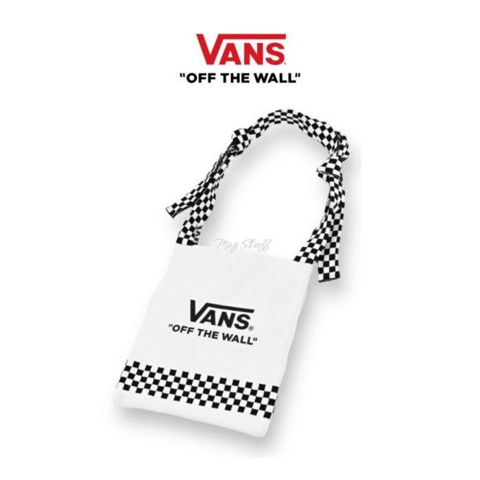 Vans Tote Bag Checkerboard White Pria Wanita Original 100%