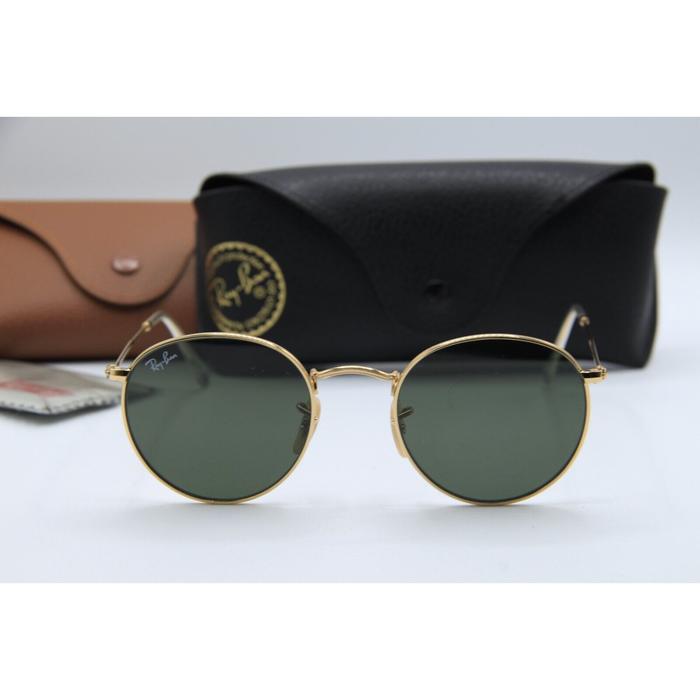 KACAMATA RAYBAN RB 3447 001 GOLD ROUND METAL AUTHENTIC SUNGLASSES