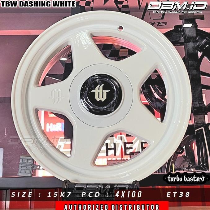 Velg Mobil TBW Turbo Bastard Dashing R15 4x100 White putih