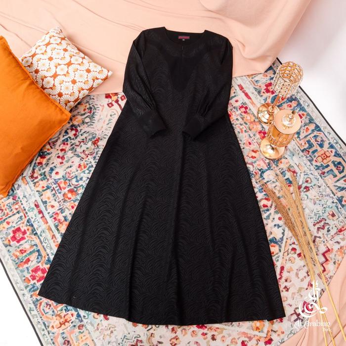 Abaya RASHIQA Embos Jetblack - Al Arabian #ayranashwa #alarabian