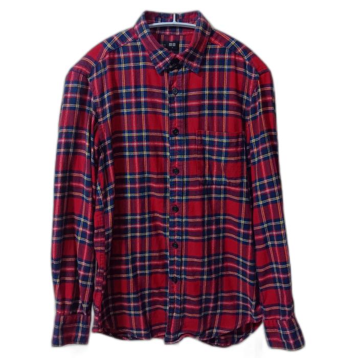 Kemeja flanel pria lengan panjang UNIQLO ORIGINAL SIZE S