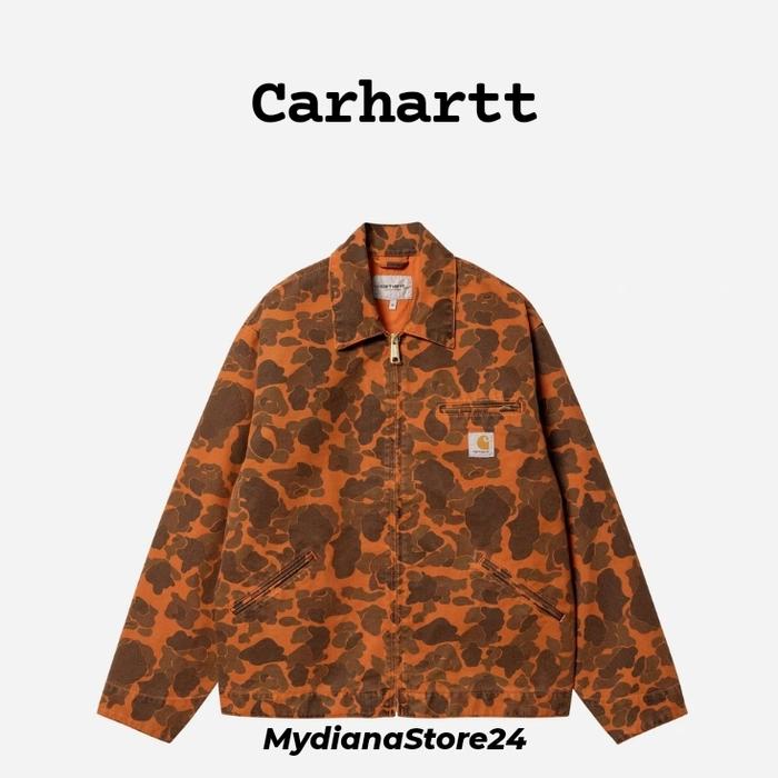 CARHARTT WIP - CARHARTT DUCK DETROIT JACKET - CAMO DUCK GREEN / TURMERIC