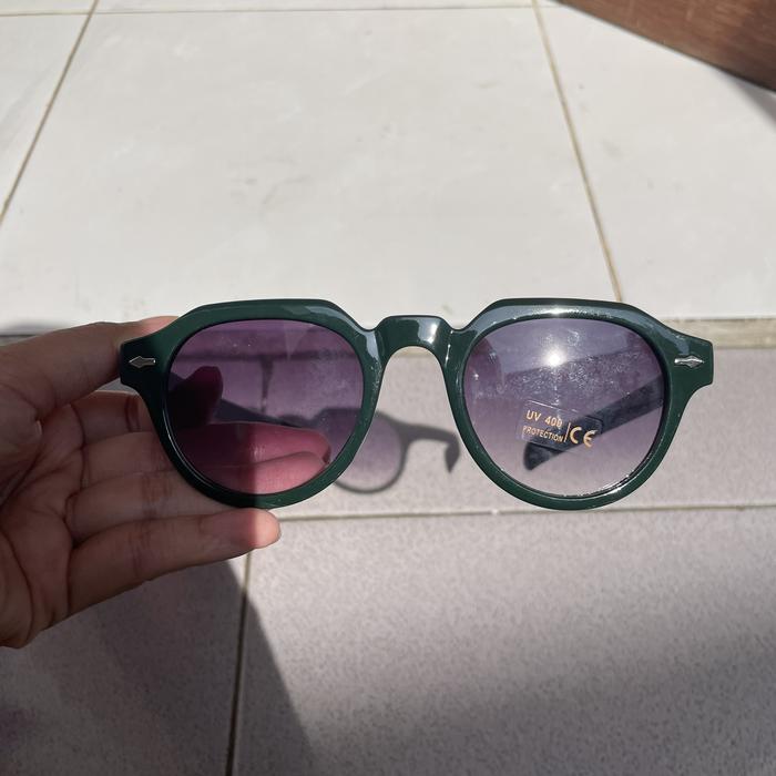 Forest Green Round Asymmetric purple asymmetrical johnny depp deep hijau kacamata unisex anti uv sun
