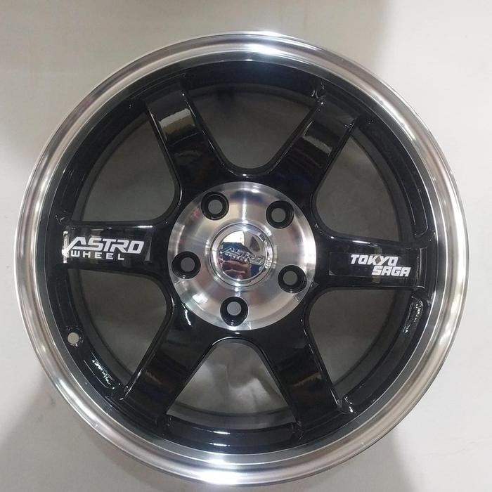Velg Mobil ASTRO Tokyo Saga PMO1023 S+ R16x7.0 H 5x114.3 Eat38 73.1 Gloss Black lip polished+bowl