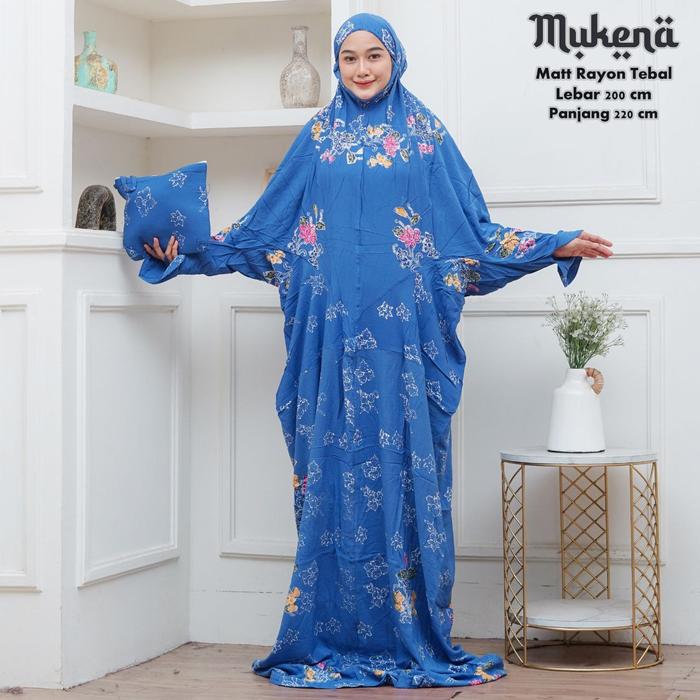 AISAH Mukena Lajuran Batik Cap Sogan Mukena Dewasa Jumbo Terusan Lajur Rayon