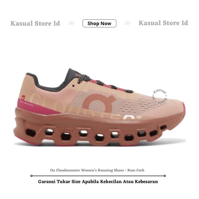 On Cloud monster Women's Running Shoes - Rose Cork