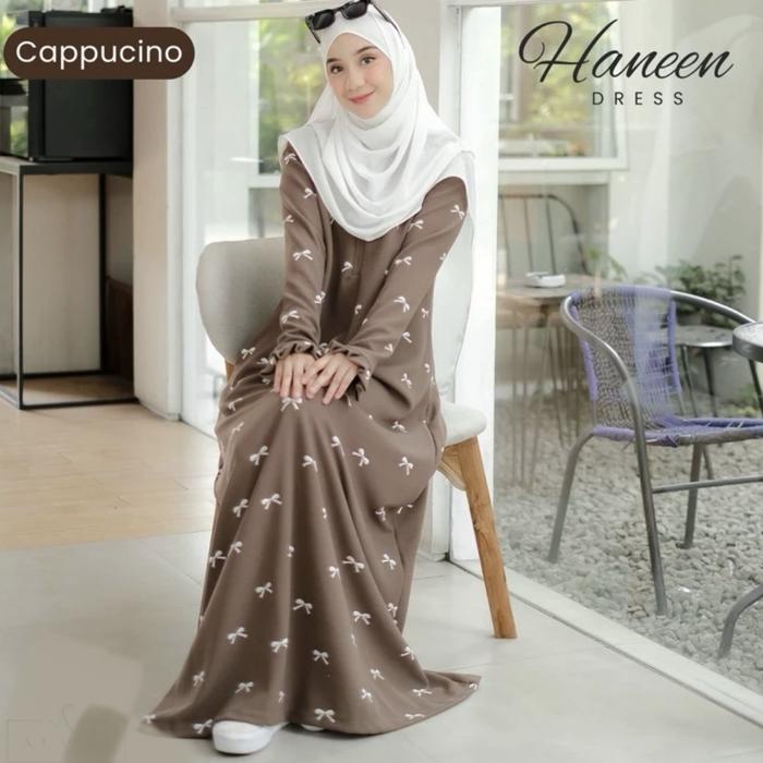 Haneen dress / gamis knit motif / gamis sporty / gamis kaos / abaya knit / abaya kaos / abaya sporty