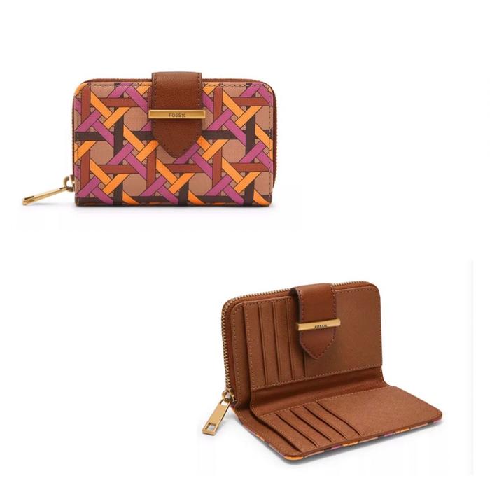 Dompet Fossil Bryce Multifunction Pink
