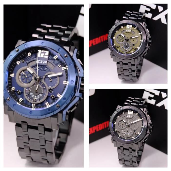 EXP / Expedition pria  E 6402 MC Original Jam tangan pria EXP E6402 garansi resmi rantai Stainless